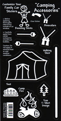 OUT OF STOCK/UNAVAILABLE  Camping Accessories Decal UNAVAILABLE