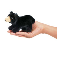 OUT OF STOCK/UNAVAILABLE Mini Black Bear Finger Puppet