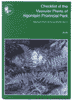 No. 04 - Checklist of the Vascular Plants of Algonquin Provincial Park